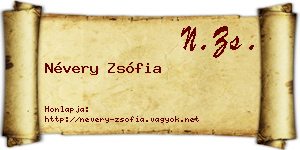 Névery Zsófia névjegykártya