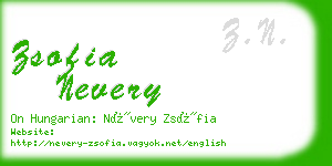 zsofia nevery business card